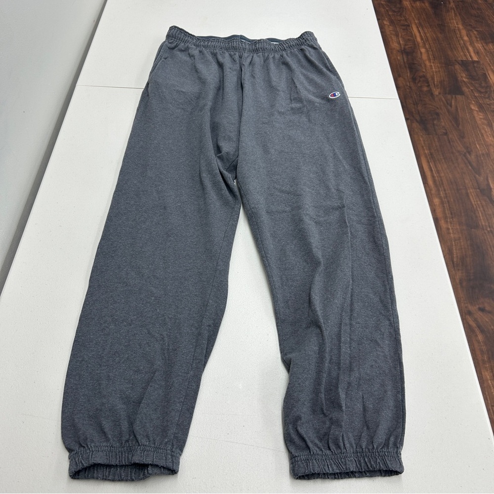 Champion Gray Sweatpants with Elastic Waistband and Cuffs